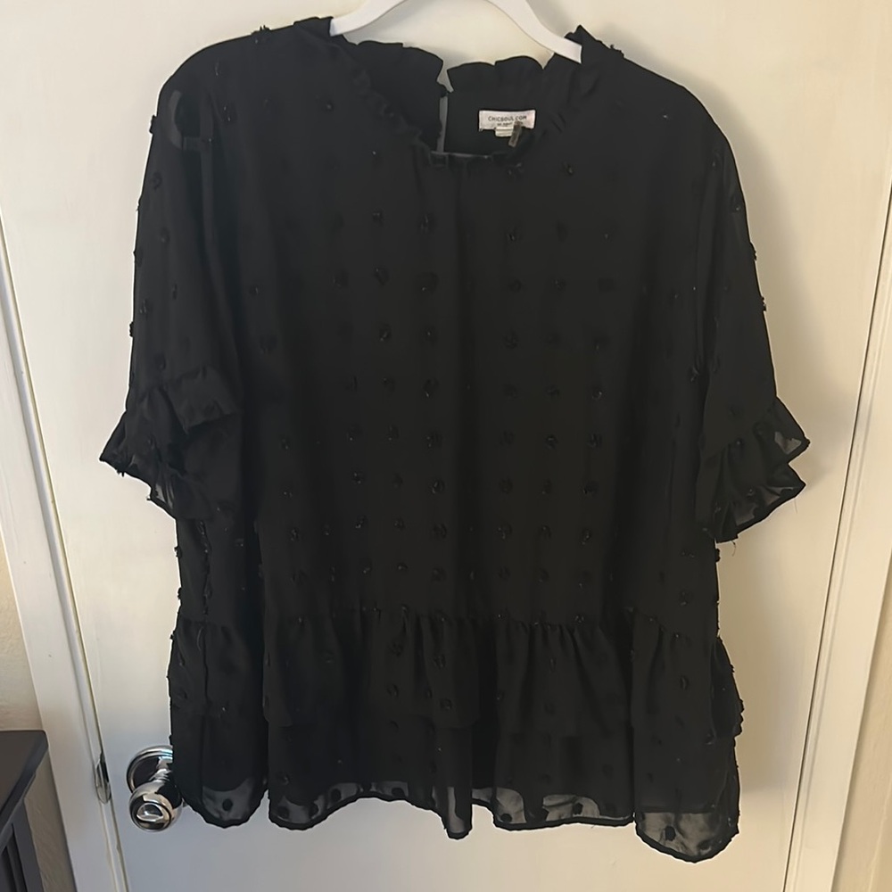 Chic Soul Black Blouse Elegant Top